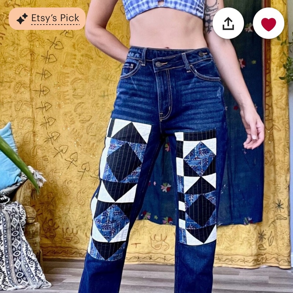 Patchwork Blue Jeans